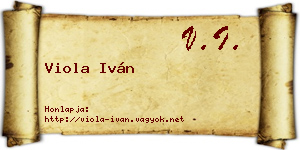 Viola Iván névjegykártya